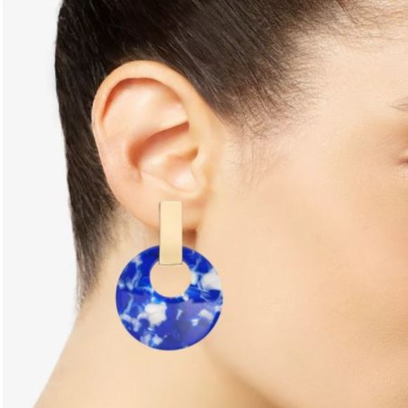 Alfani Gold-Tone Colored Circle Drop Earrings - Picture 2 of 3